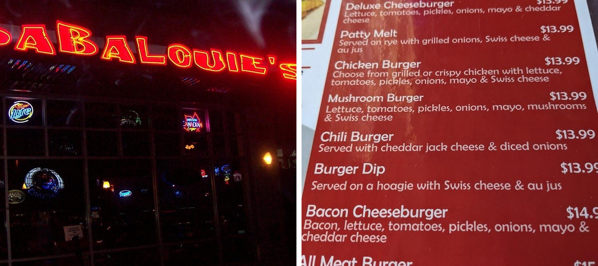 Babalouie's Menu